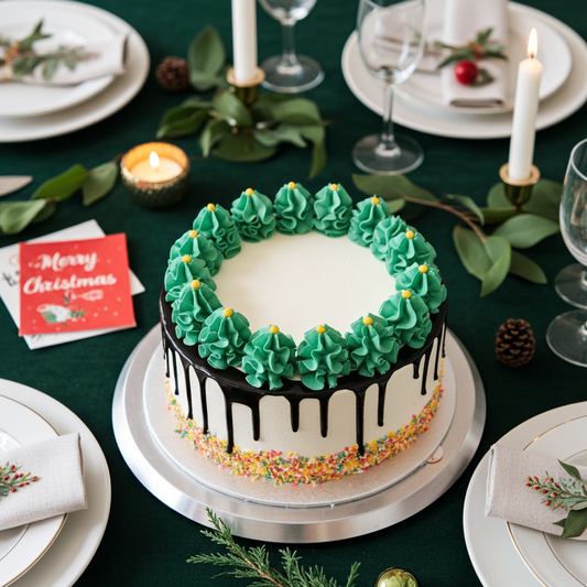 Merry Forest Drip Cake