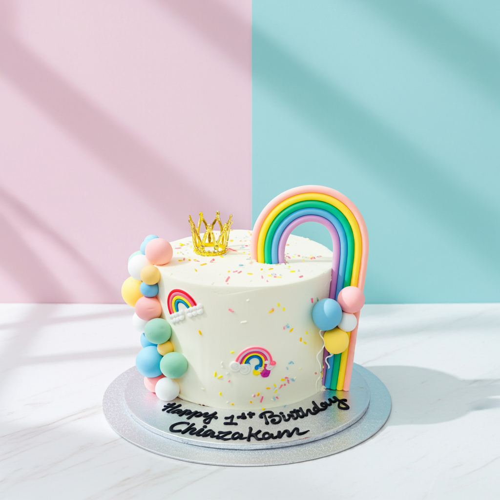 Birthday Rainbow Tower Cake