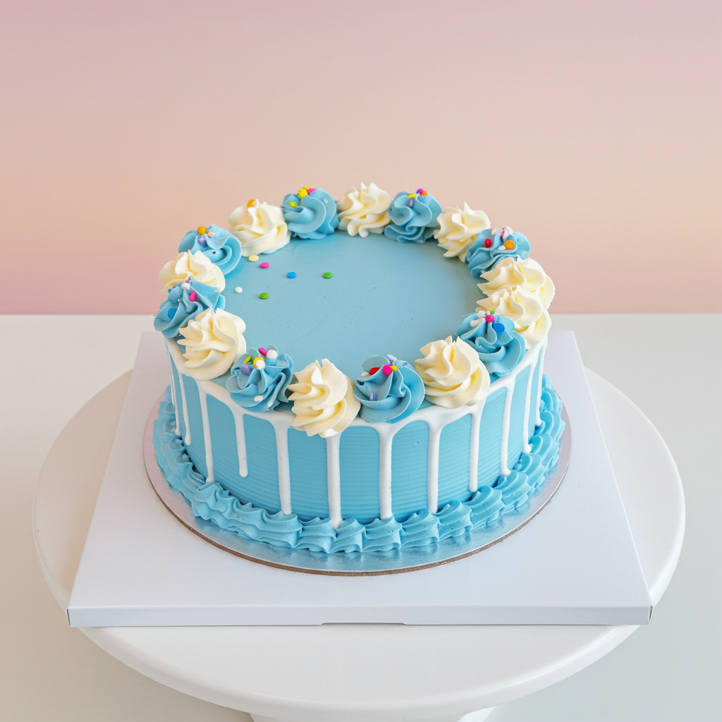Dreamy Blue Vanilla Cake