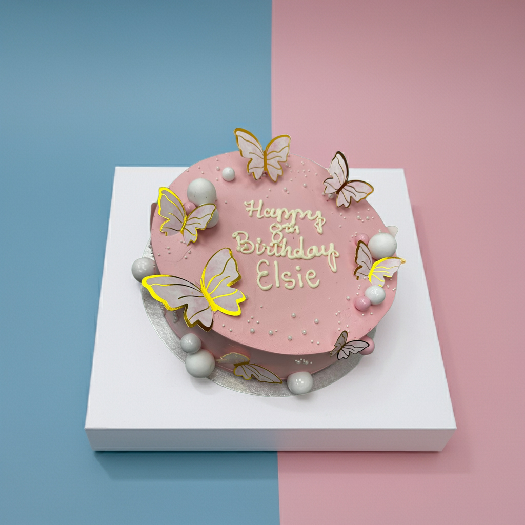 Pink Butterfly Cake