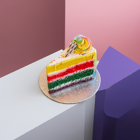 Rainbow Cake Slice