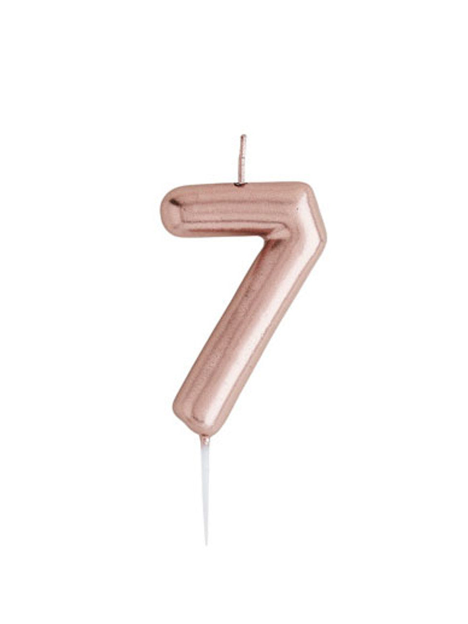 Metallic Number 7 Candle