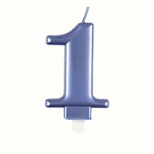 Metallic Number 1 Candle