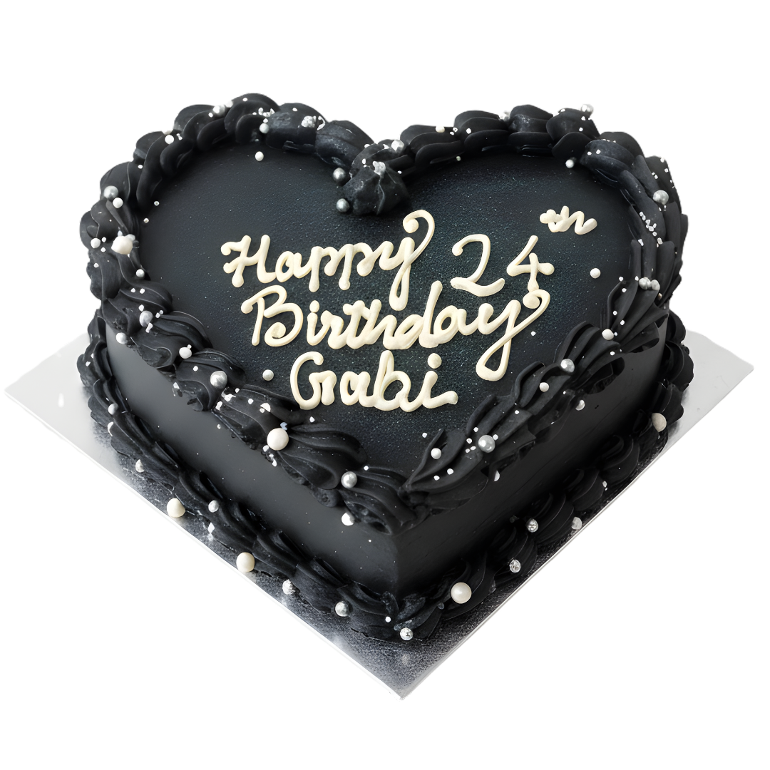 Black Velvet Heart Cake