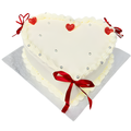 Red Ribbon Heart Cake
