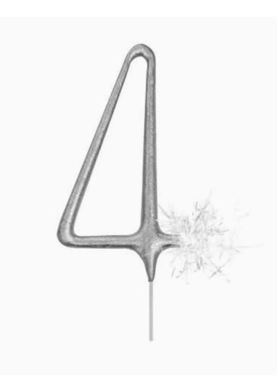 Number 4 Cake 7" Sparkler