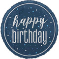 18" Glitz Blue Happy Birthday Foil Balloon