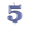 Metallic Number 5 Candle
