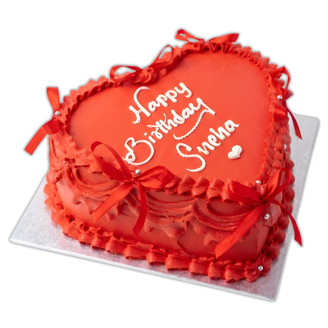 Red Heart Bows Cake