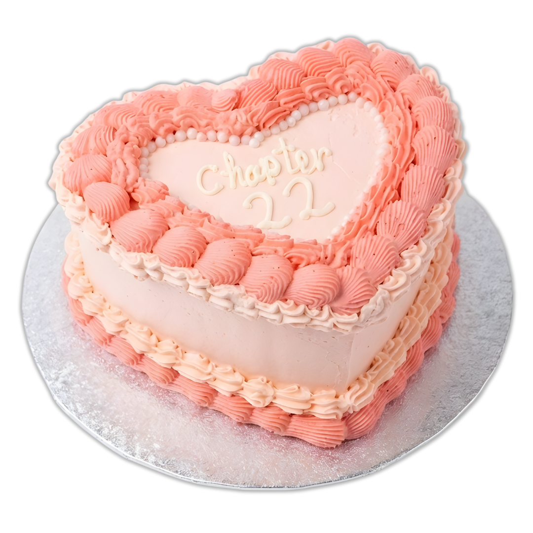 Fancy Pink Heart Cake