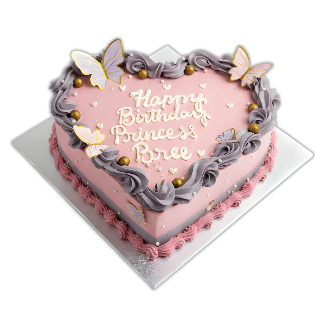 Butterfly Heart Cake