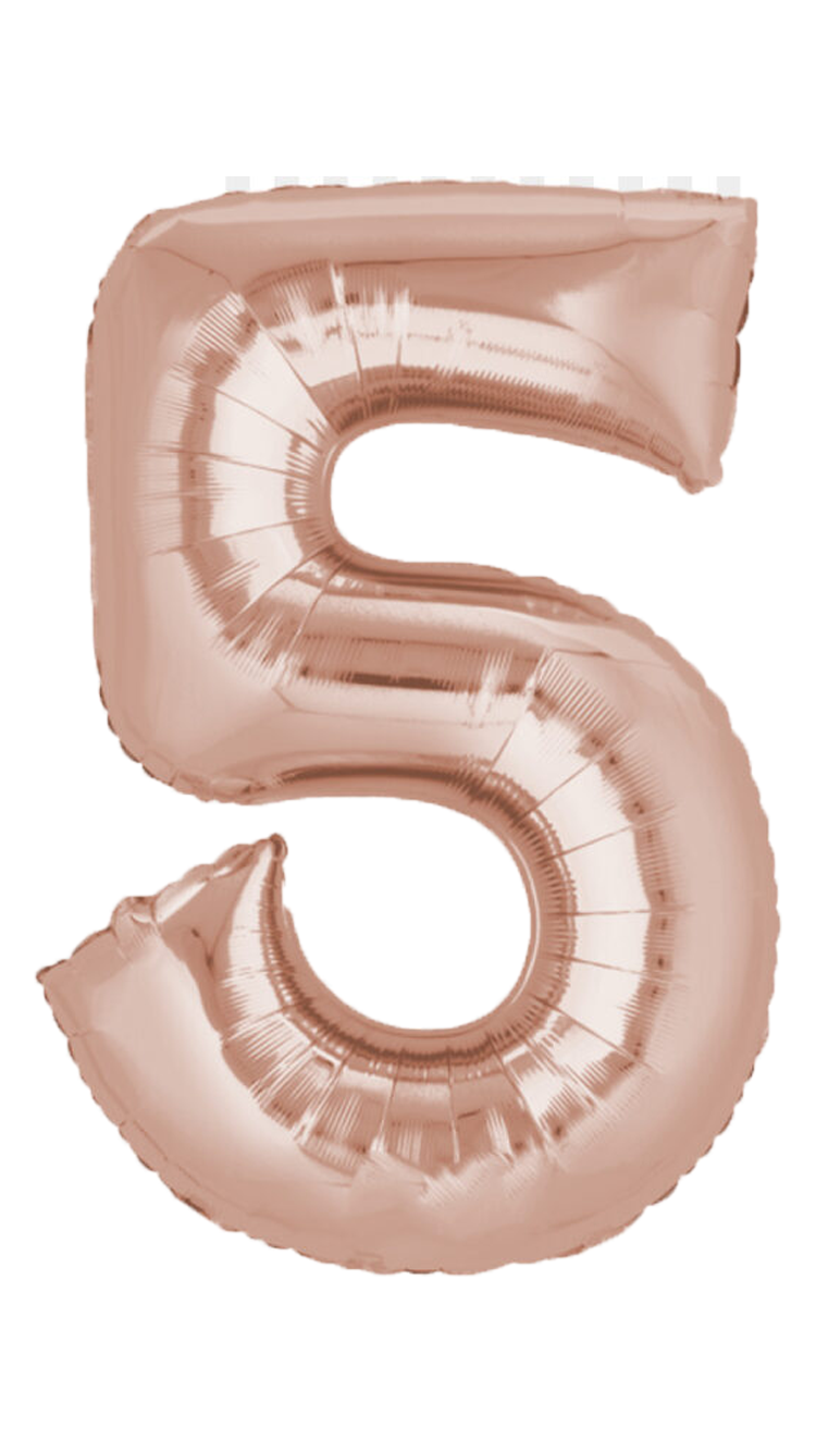 Helium Inflated 34" Number 5 Balloon