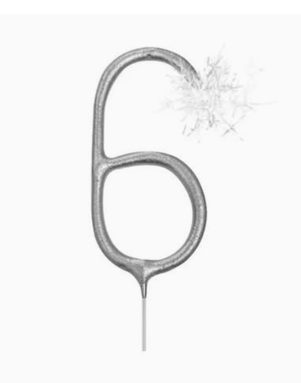 Number 6 Cake 7" Sparkler