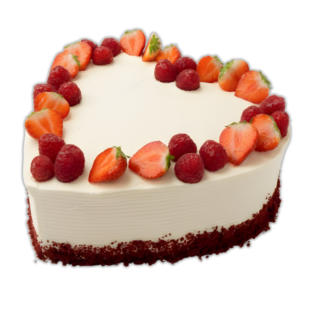 Strawberry Red Velvet Heart Cake