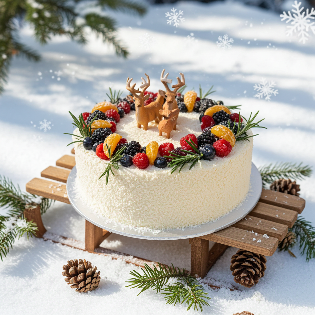 Christmas Woodland deer cake