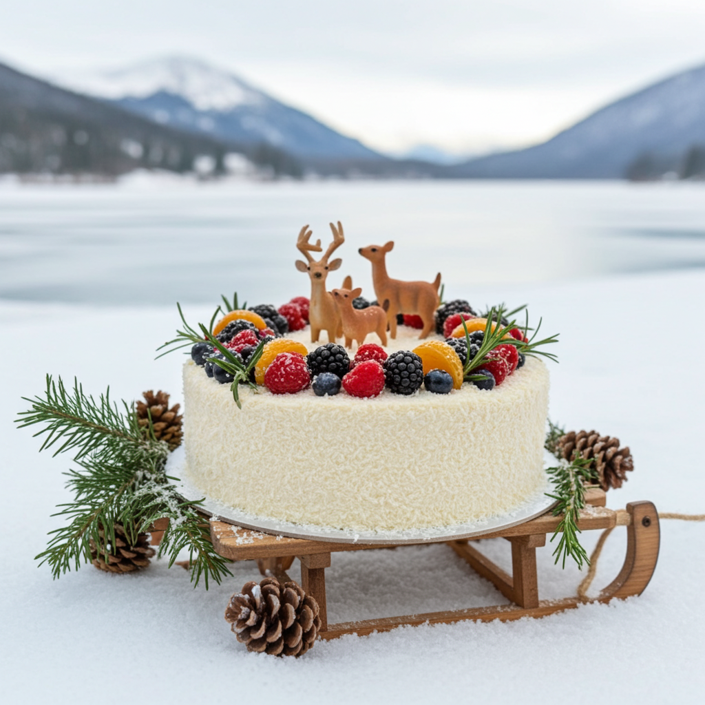 Christmas Woodland deer cake