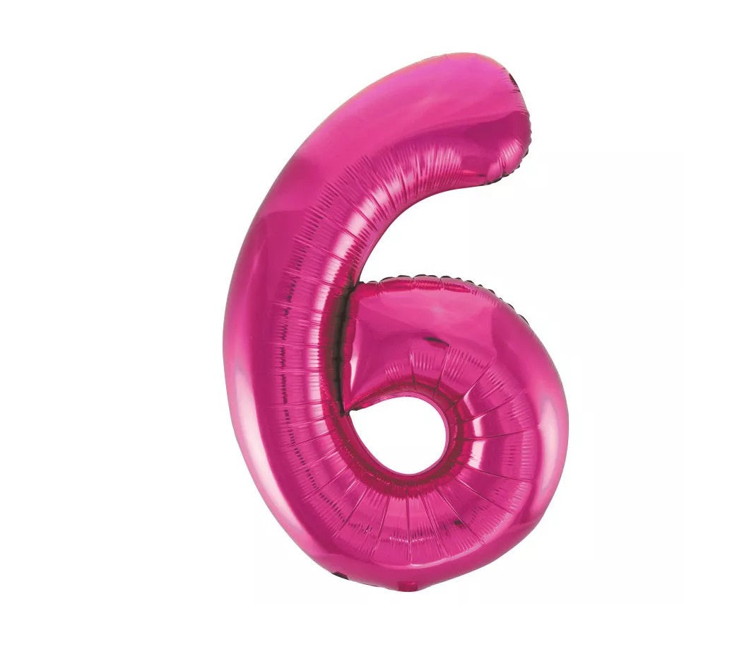 Helium Inflated 34" Number 6 Balloon