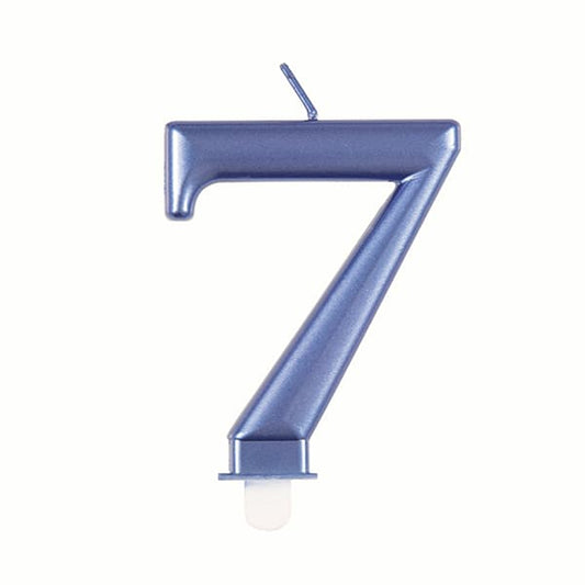 Metallic Number 7 Candle