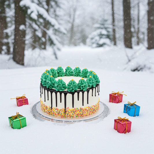 Merry Forest Drip Cake