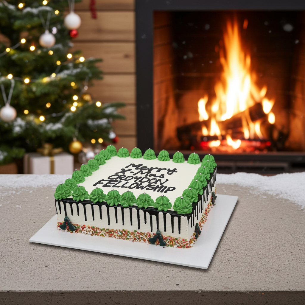 Square Merry X-Mas Cake