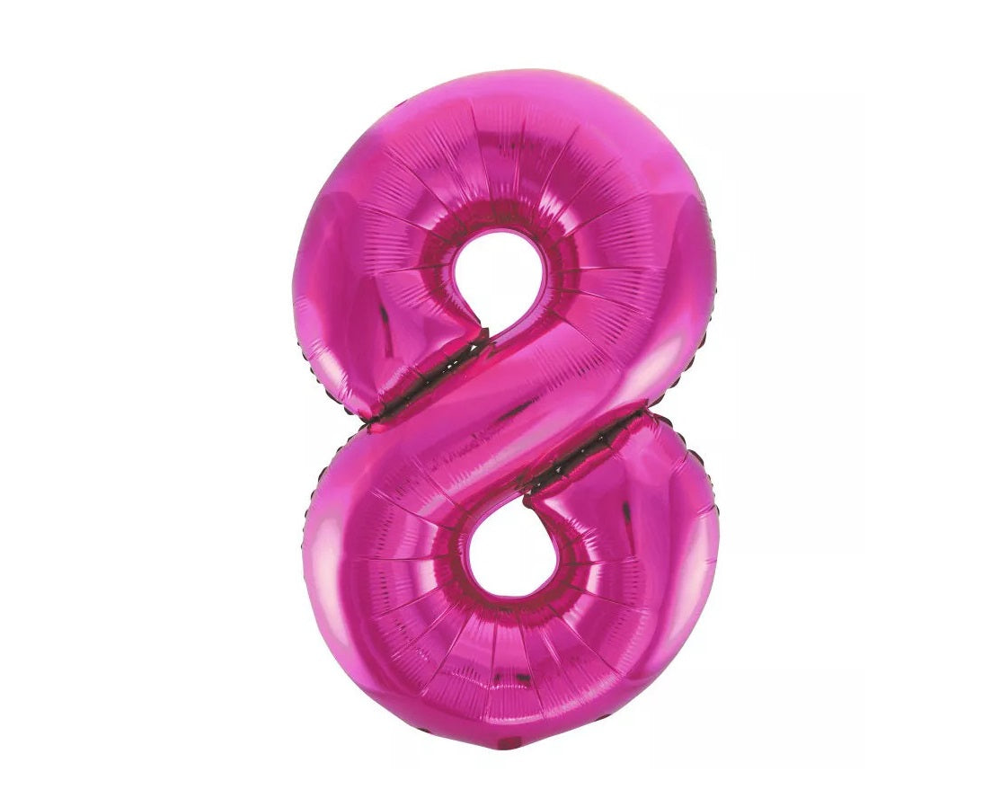 Helium Inflated 34" Number 8 Balloon