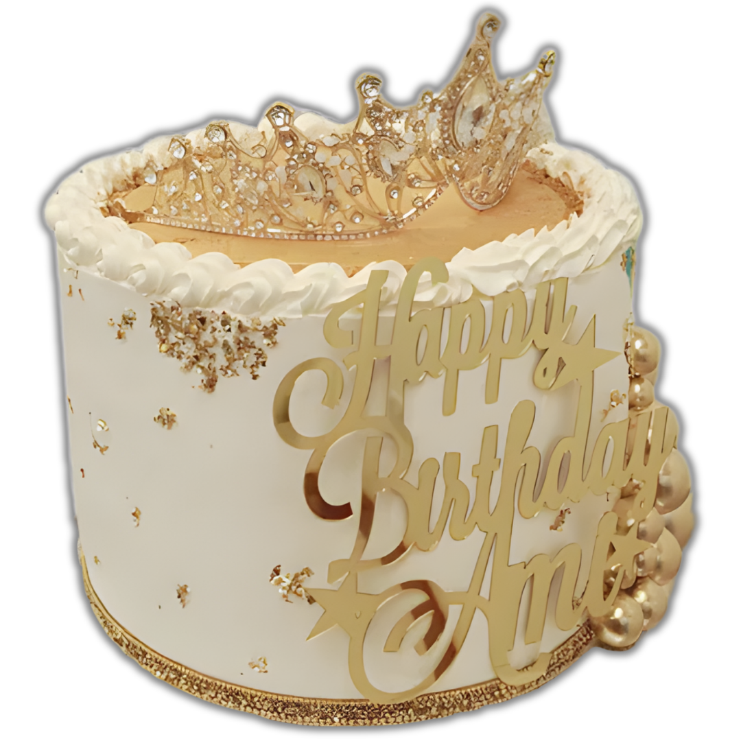 Crown-Glitter Blow Tower Cake