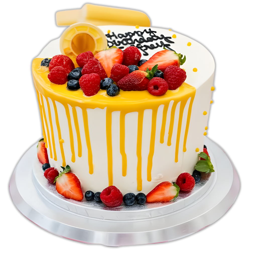 Fruity Cone Drip Tower Cake