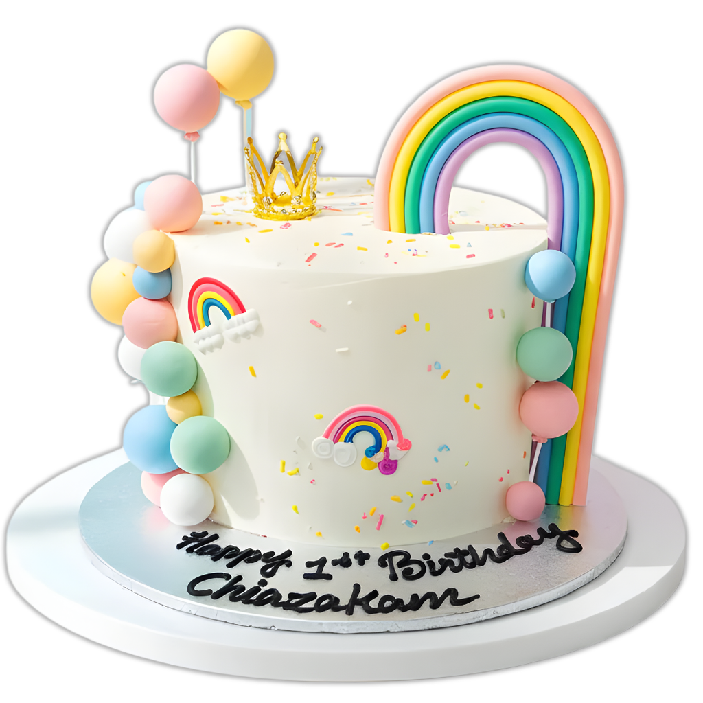 Birthday Rainbow Tower Cake