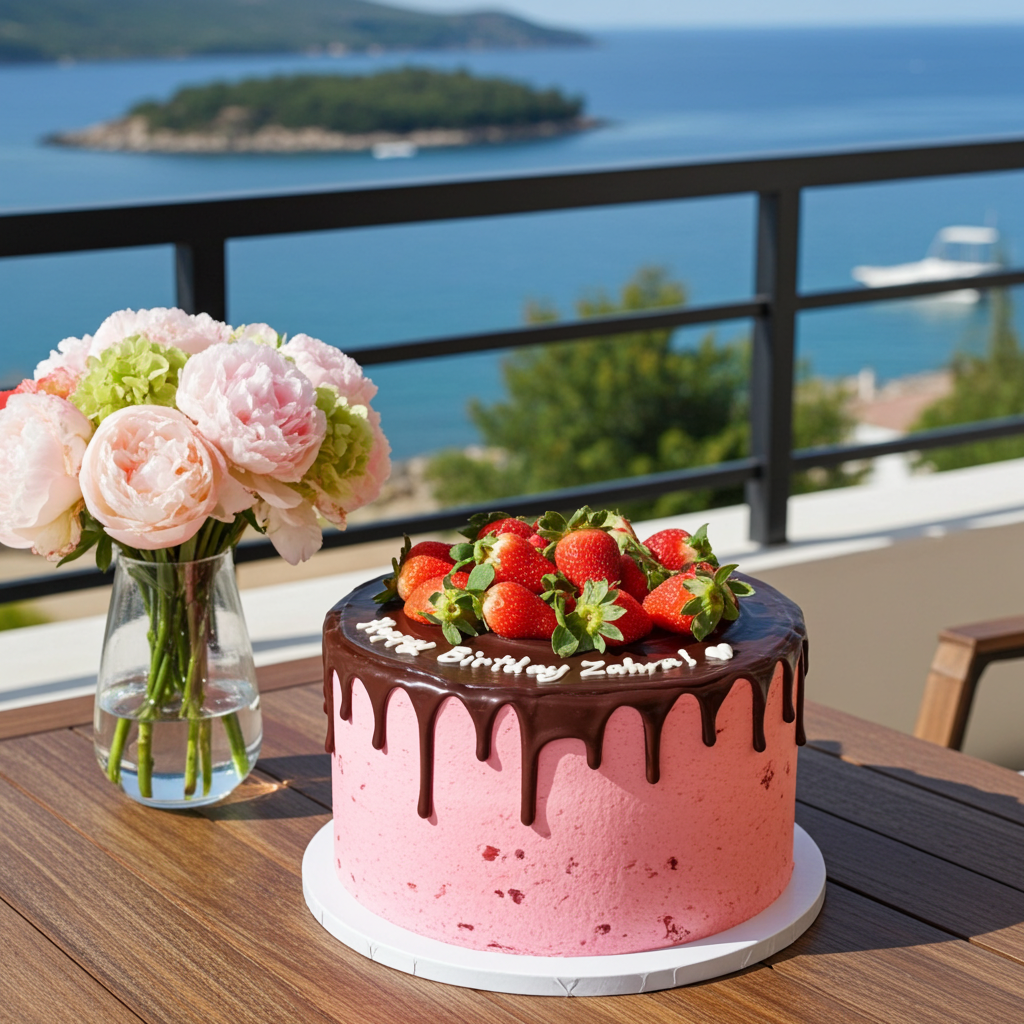 Chocolate Glazed Strawberry Cake