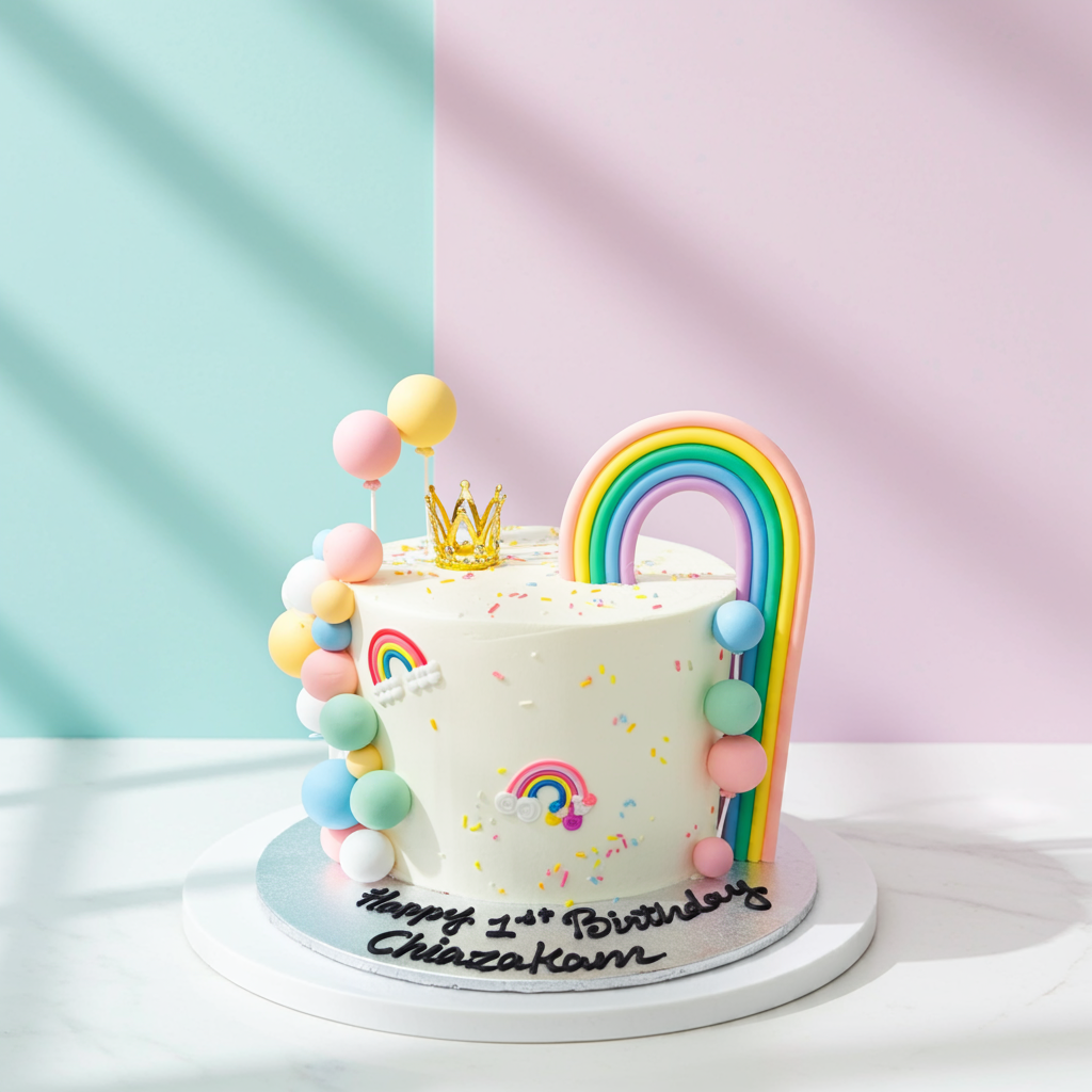 Birthday Rainbow Tower Cake