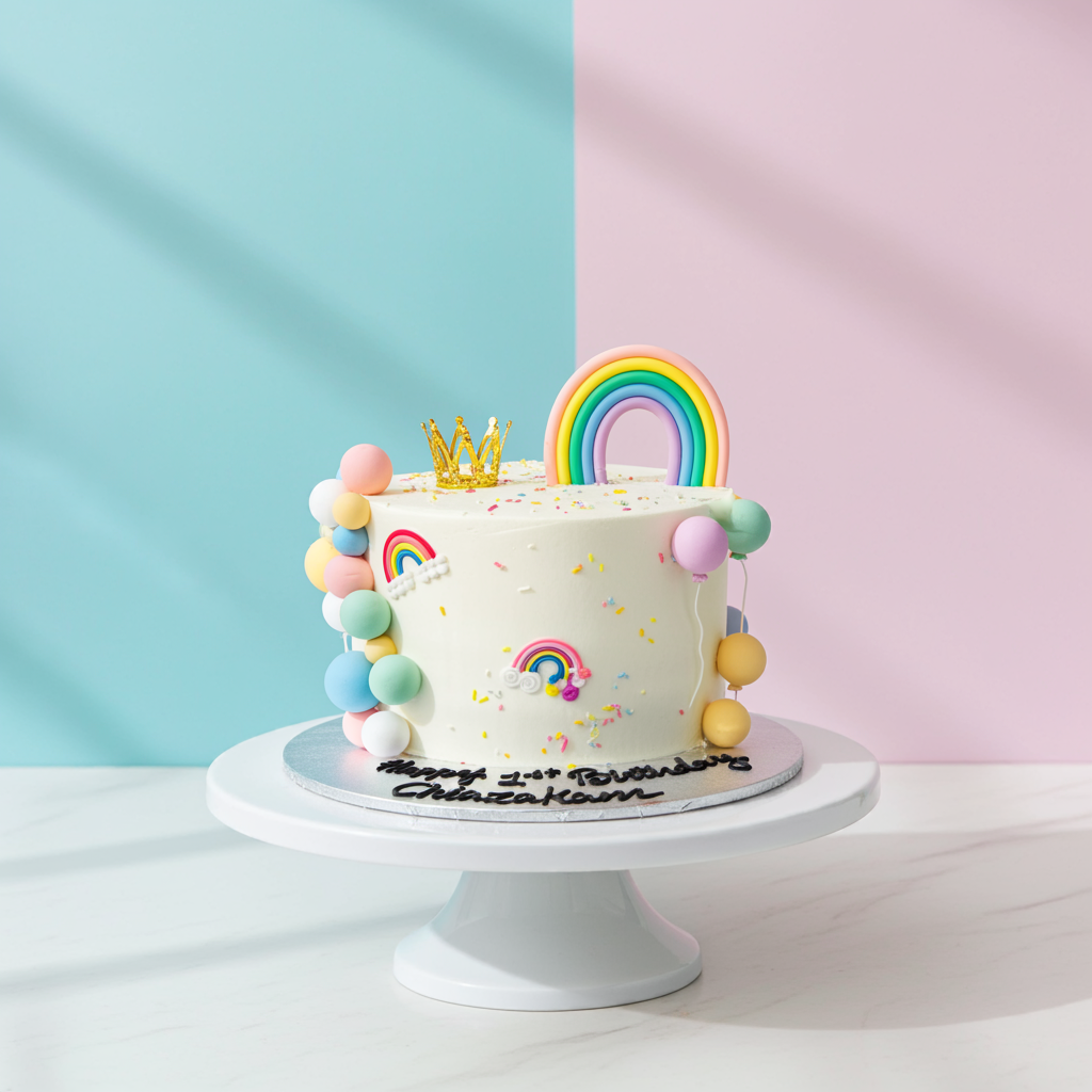Birthday Rainbow Tower Cake