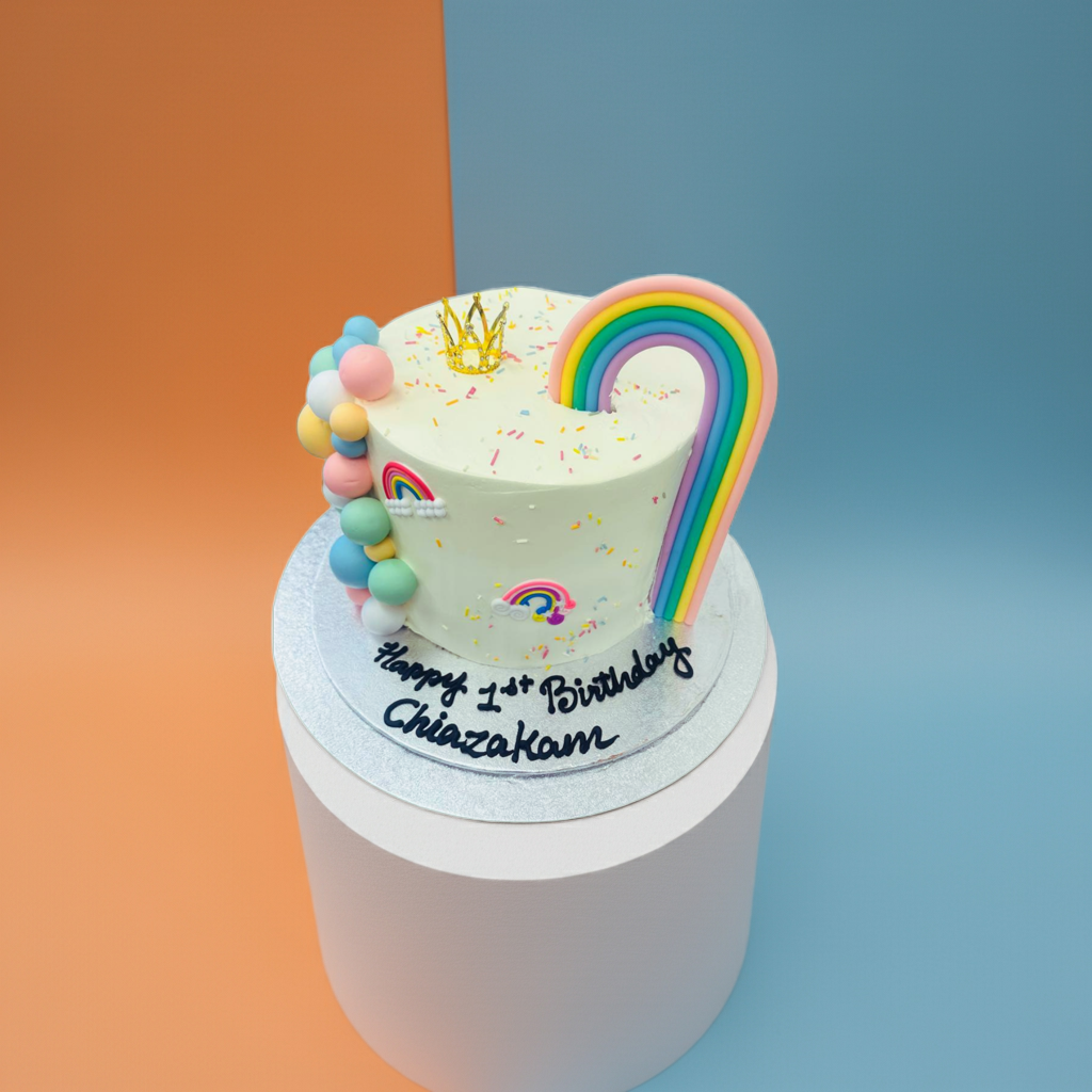 Birthday Rainbow Tower Cake