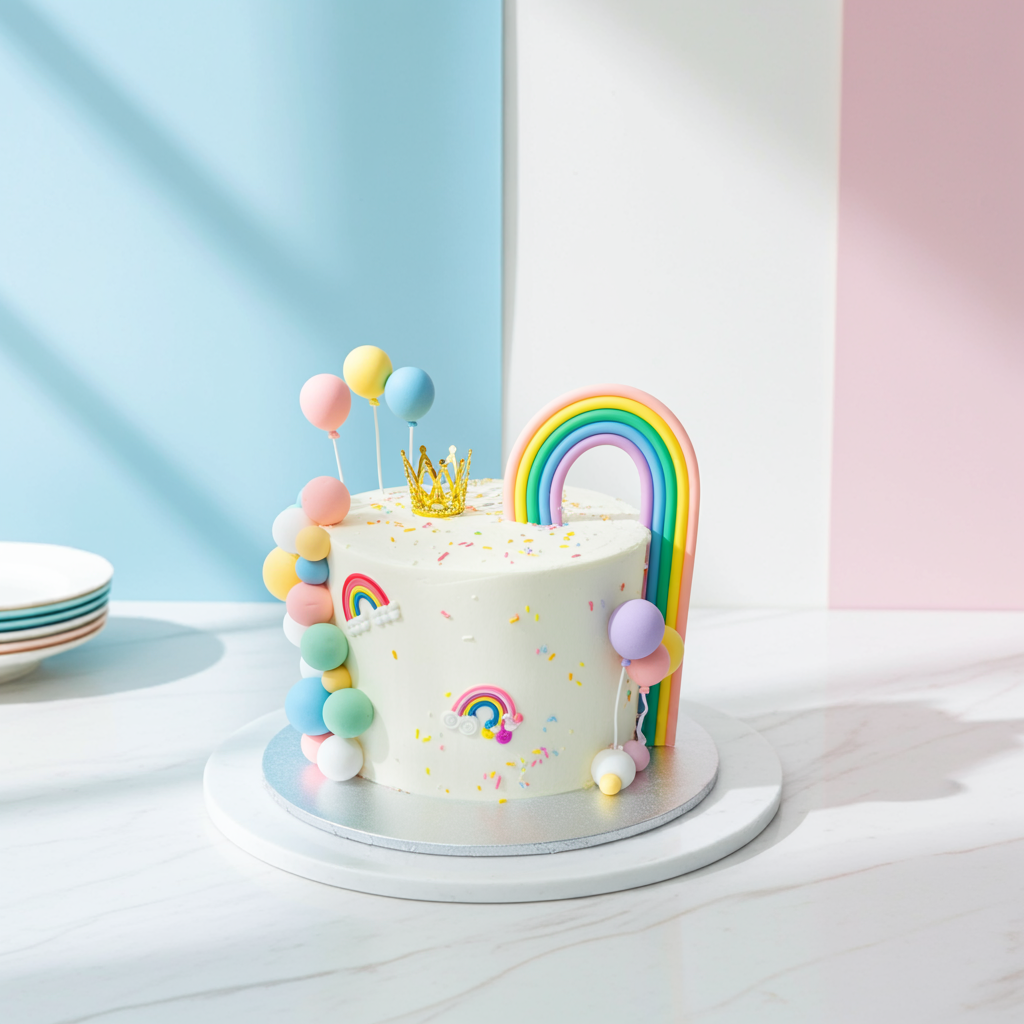 Birthday Rainbow Tower Cake