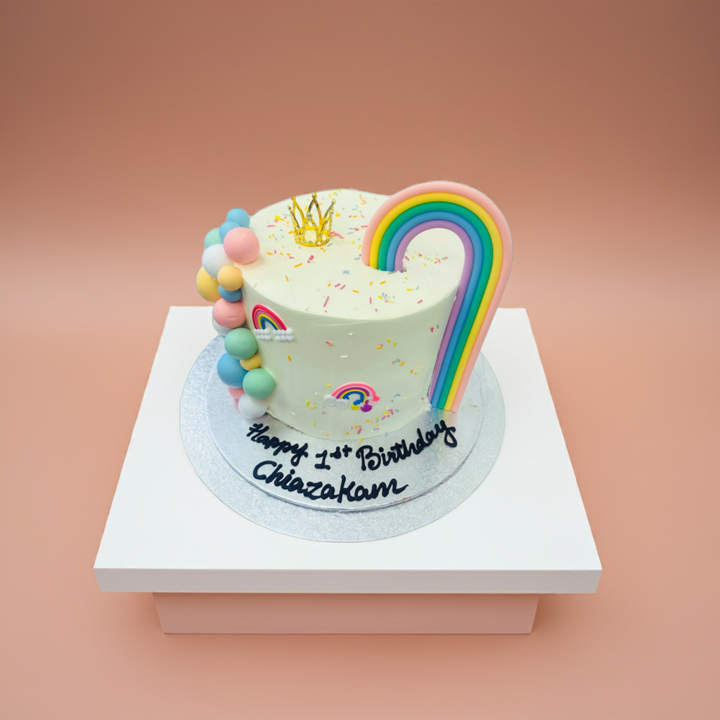 Birthday Rainbow Tower Cake