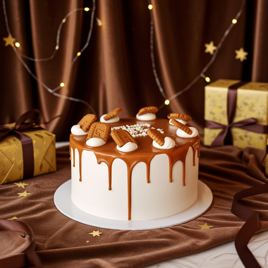 Creamy Vanilla Biscoff Cake