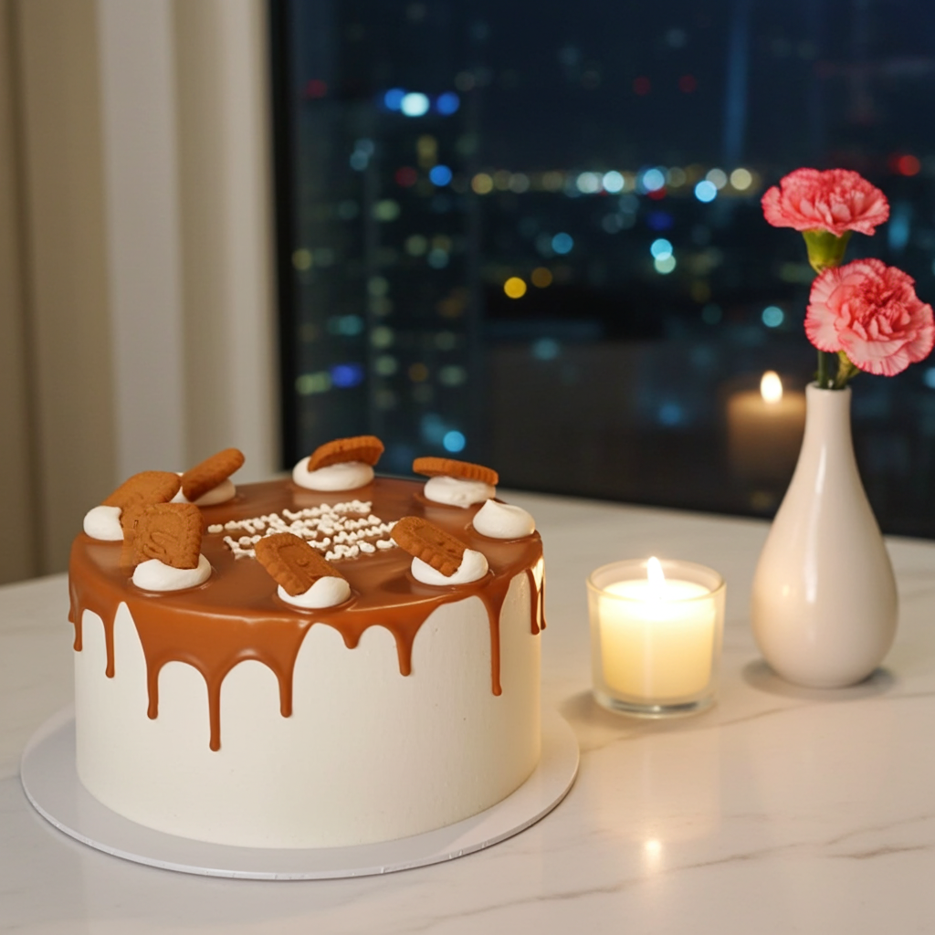 Creamy Vanilla Biscoff Cake