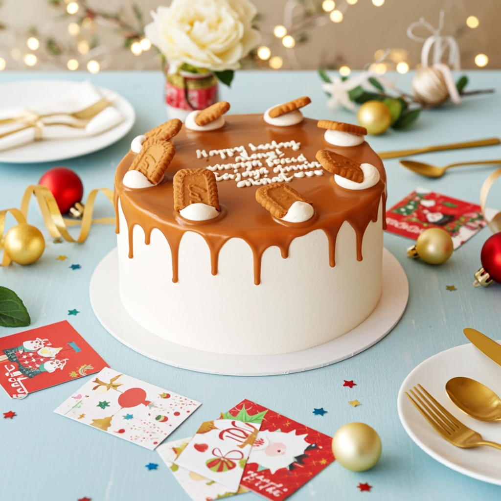 Creamy Vanilla Biscoff Cake