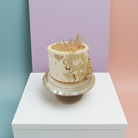 Crown-Glitter Blow Tower Cake