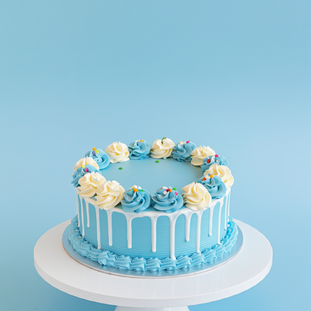 Dreamy Blue Vanilla Cake
