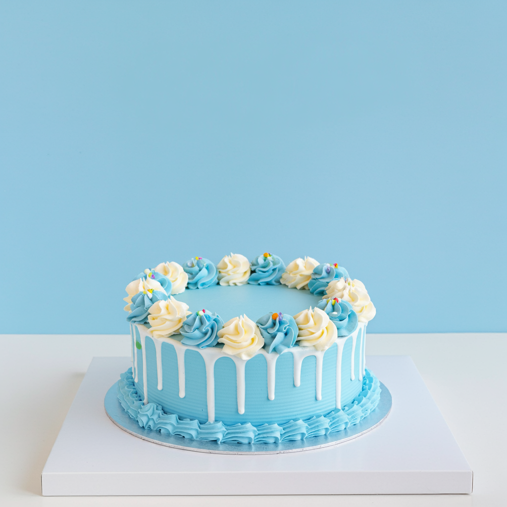 Dreamy Blue Vanilla Cake