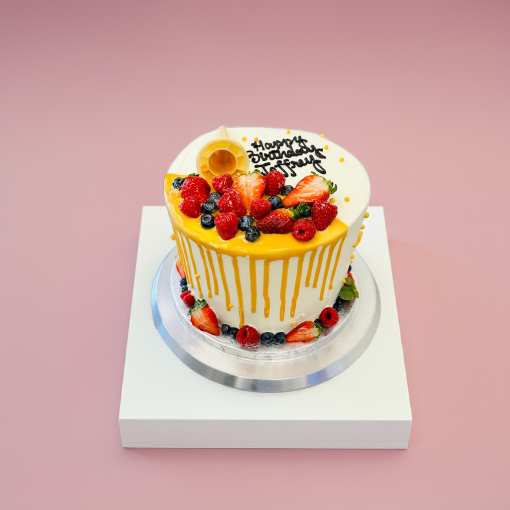 Fruity Cone Drip Tower Cake