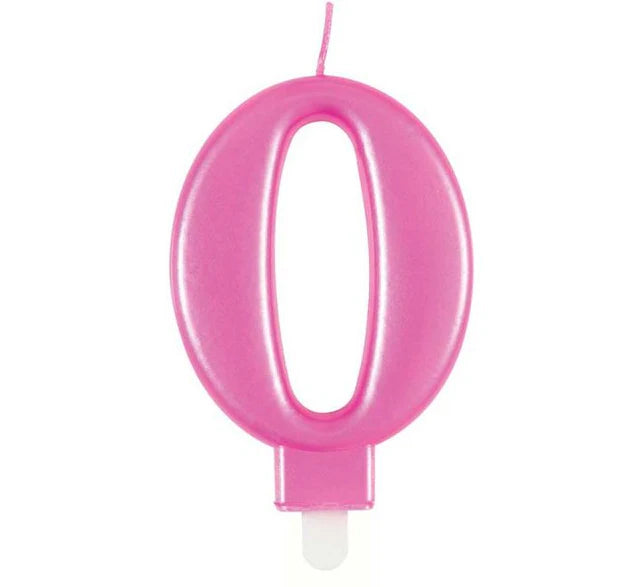 Metallic Number 0 Candle