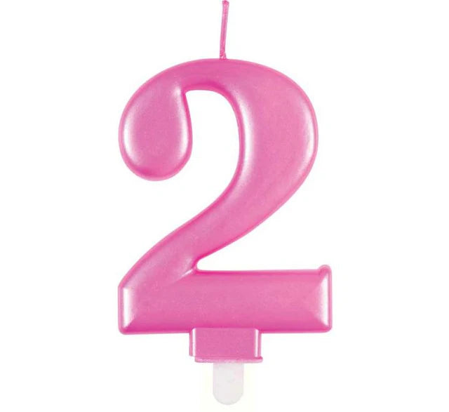 Metallic Number 2 Candle