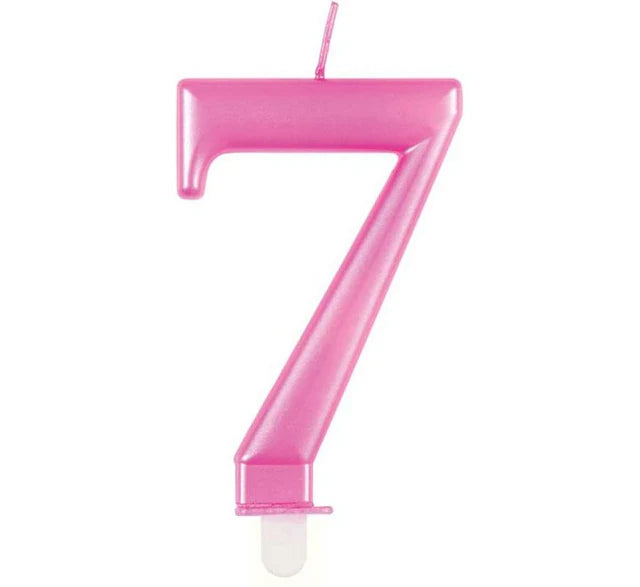 Metallic Number 7 Candle