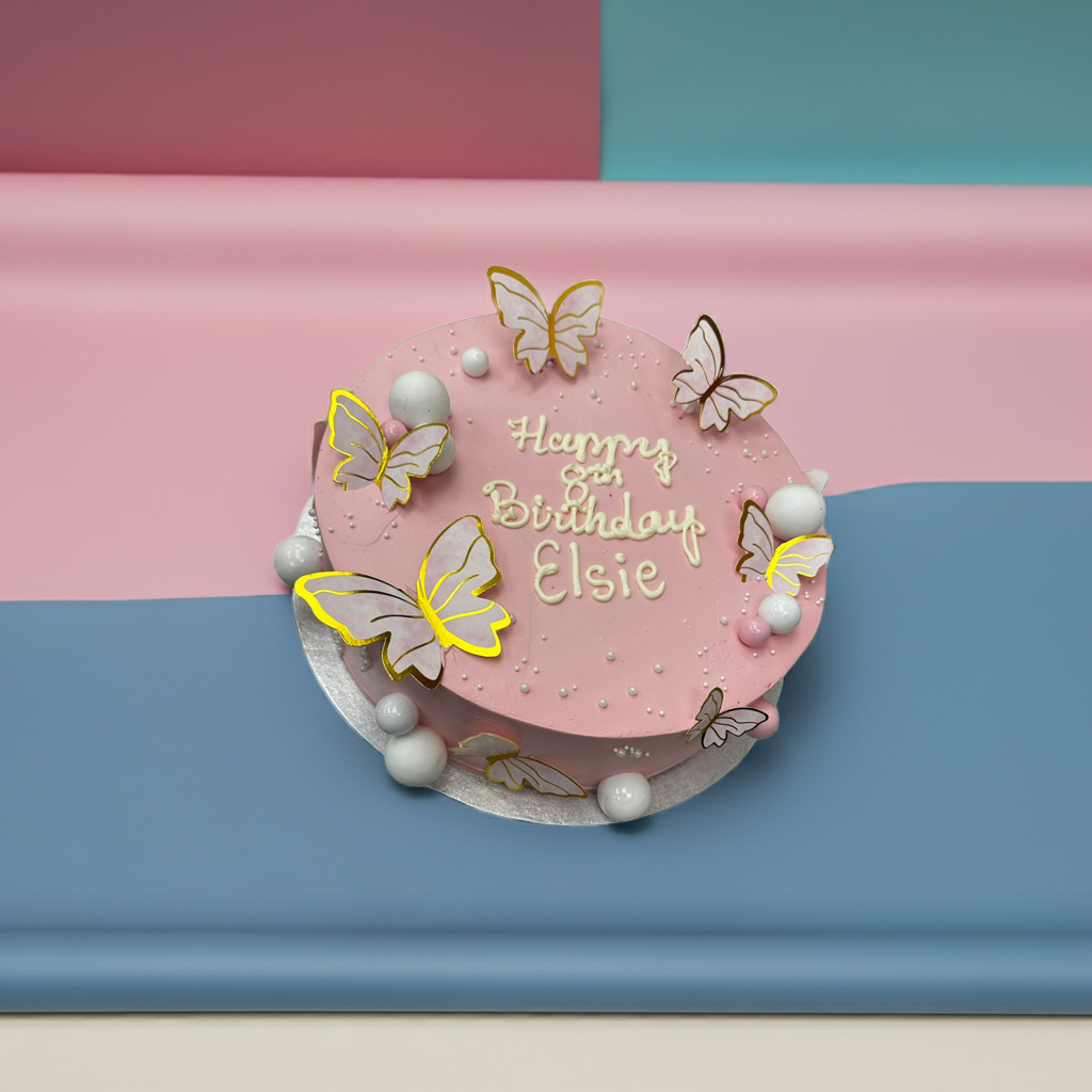Pink Butterfly Cake