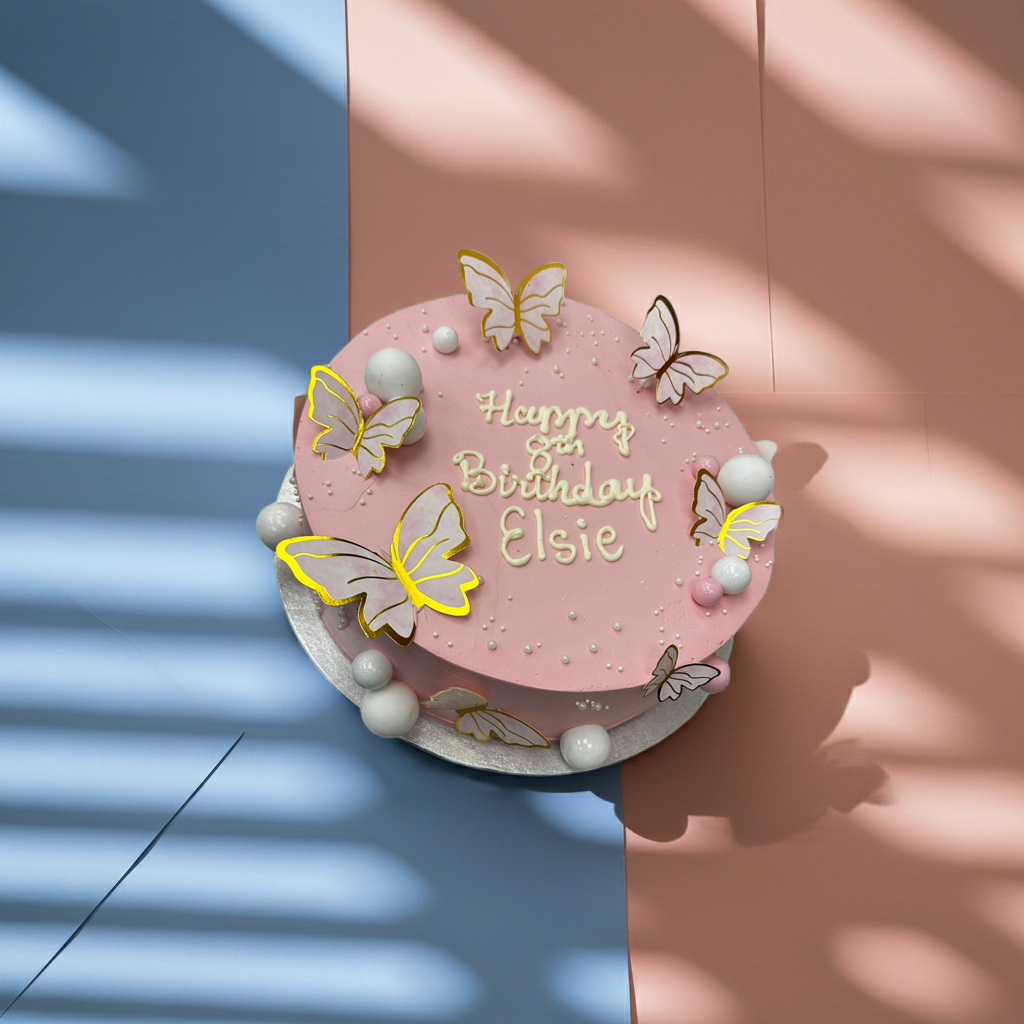 Pink Butterfly Cake