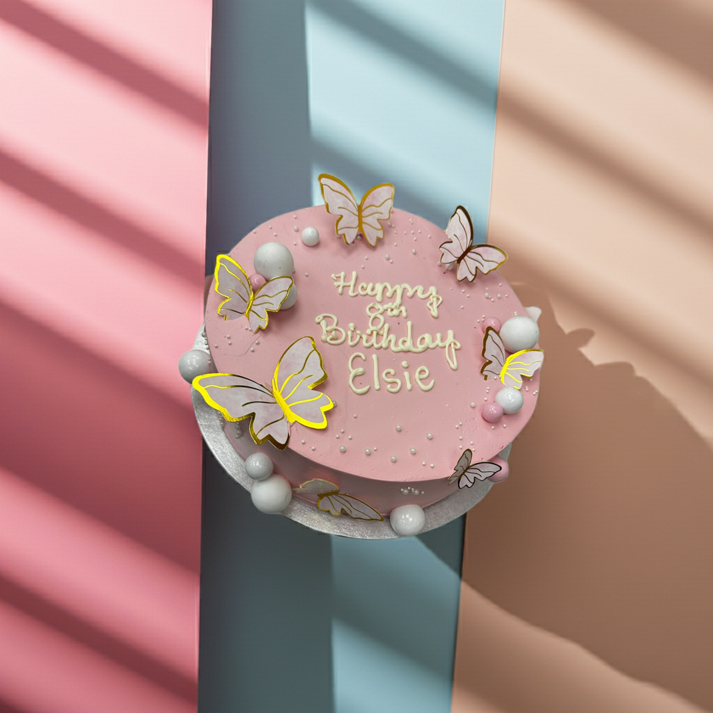 Pink Butterfly Cake