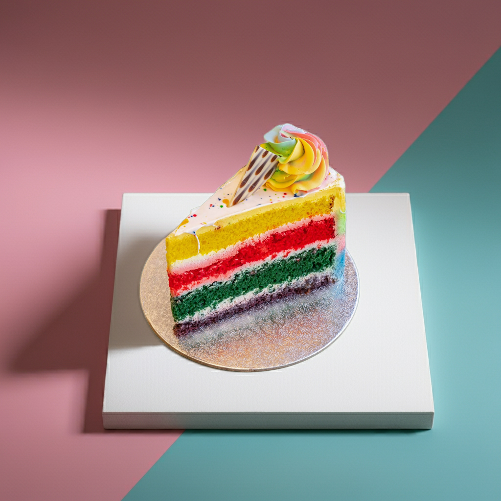 Rainbow Cake Slice