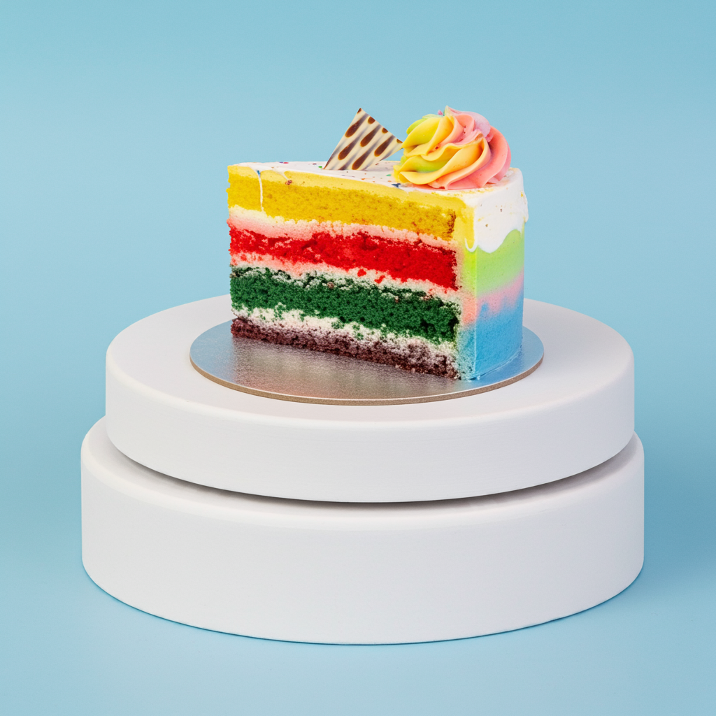 Rainbow Cake Slice