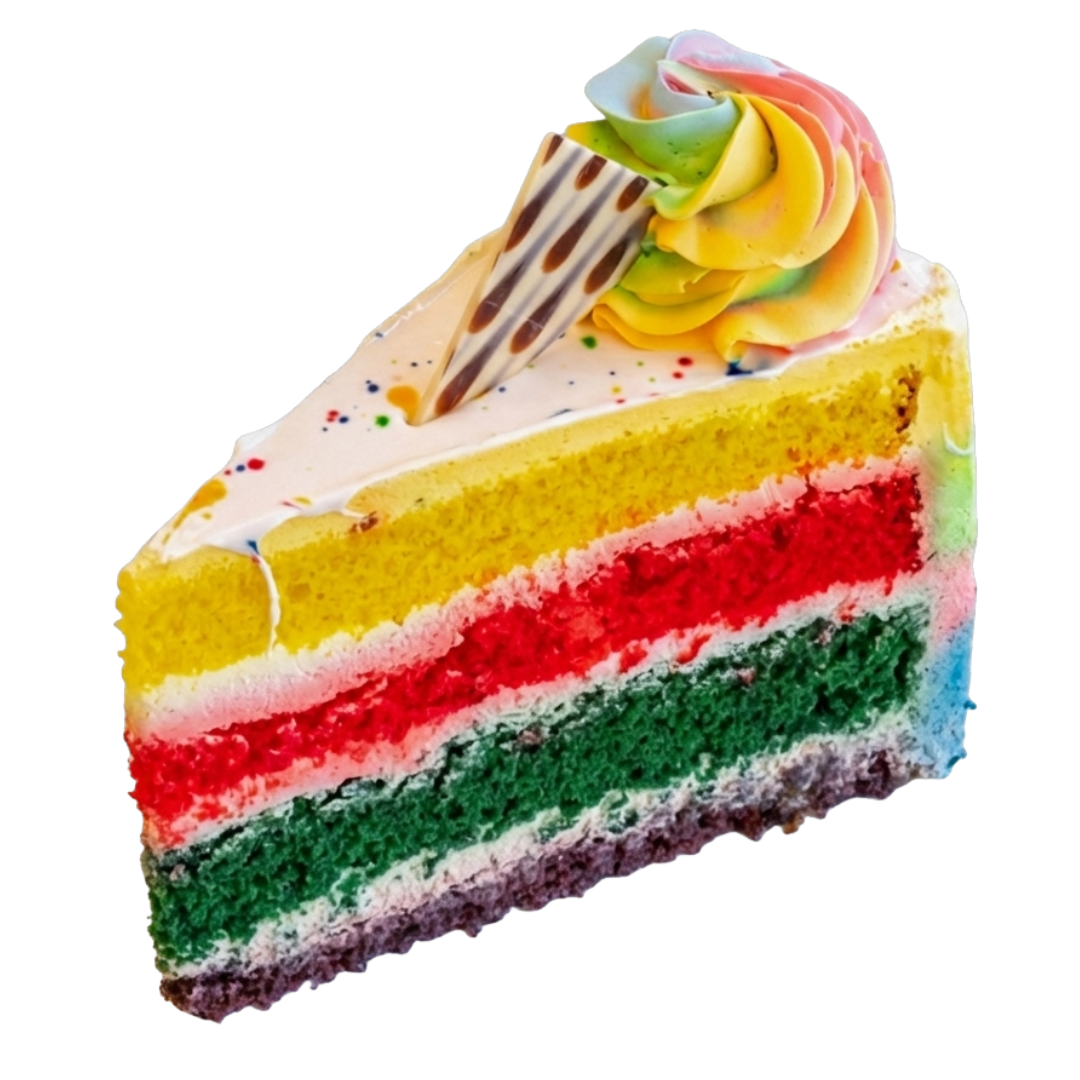 Rainbow Cake Slice